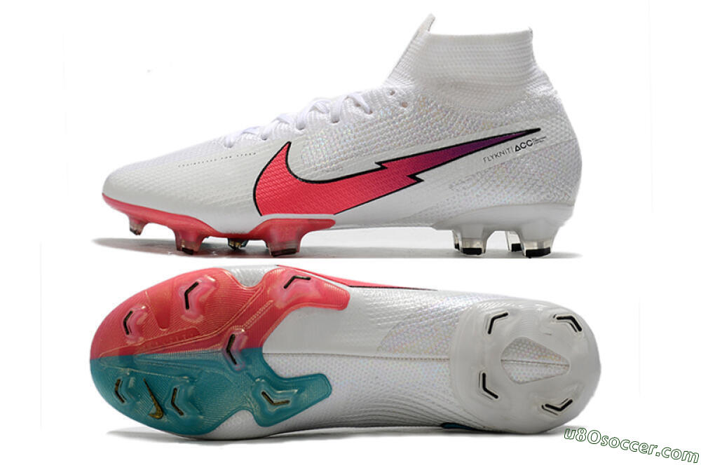Nike Mercurial Superfly 7 Elite FG Firm Ground Soccer Cleats - White/Red/Blue 0