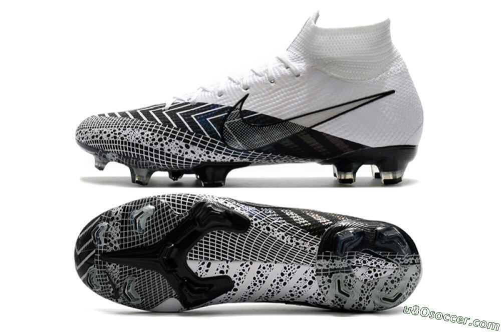 Nike Mercurial Superfly 7 Elite FG Firm Ground Soccer Cleats - Black/White/Blue 0