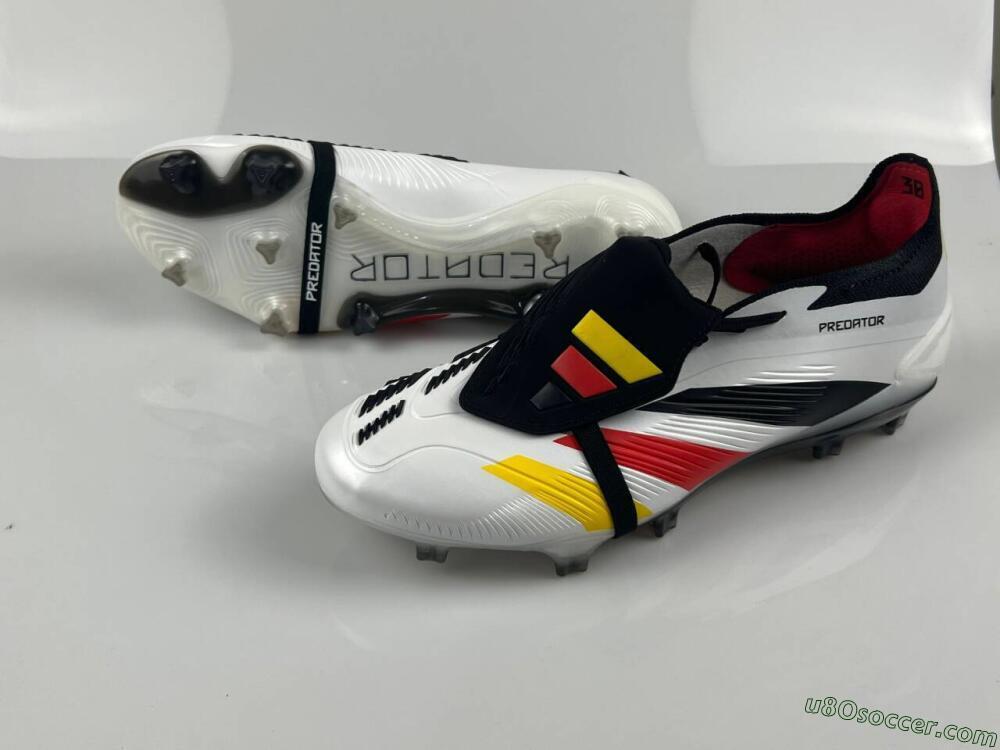 Adidas Predator Elite Foldover Tongue FG Firm Ground Soccer Cleats - White/Black/Red/Yellow
