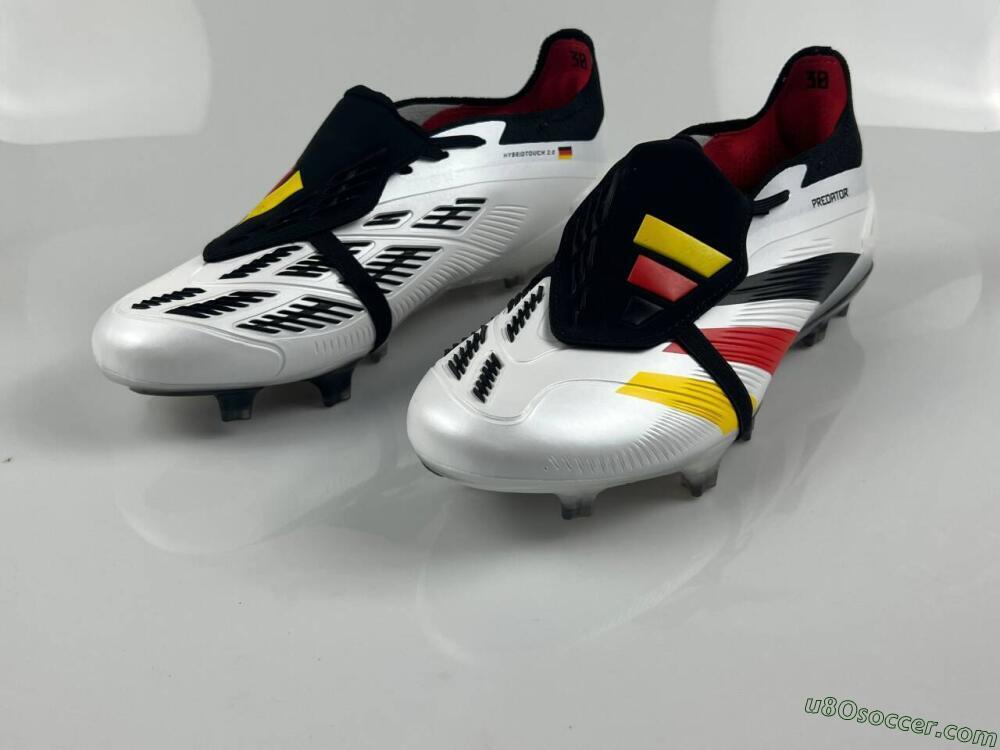 Adidas Predator Elite Foldover Tongue FG Firm Ground Soccer Cleats - White/Black/Red/Yellow
