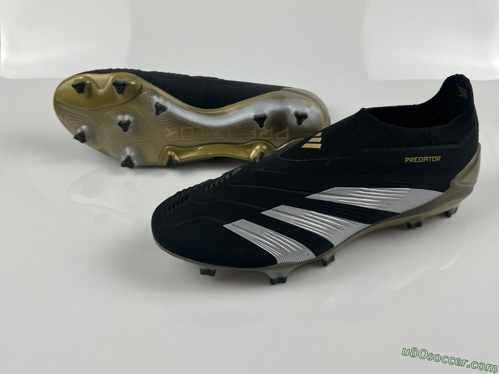 Adidas Predator Accuracy+ FG Firm Ground Soccer Cleats - Black/White/Gold
