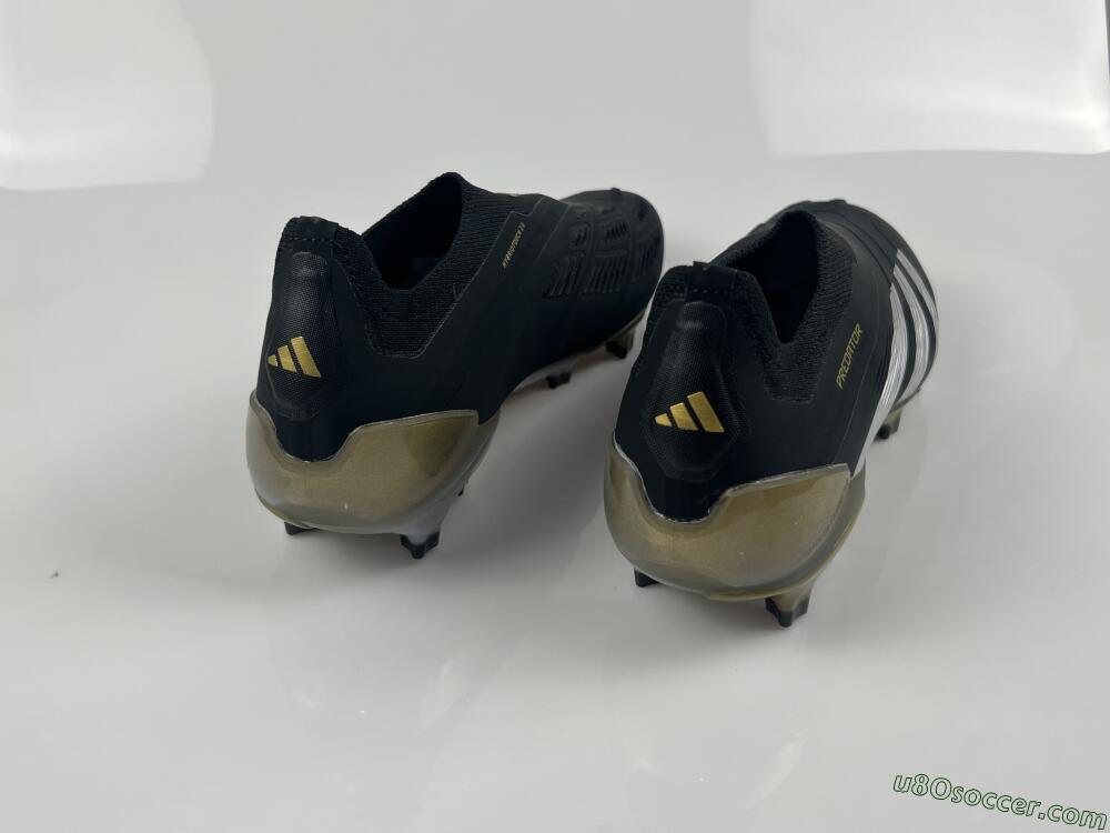 Adidas Predator Accuracy+ FG Firm Ground Soccer Cleats - Black/White/Gold
