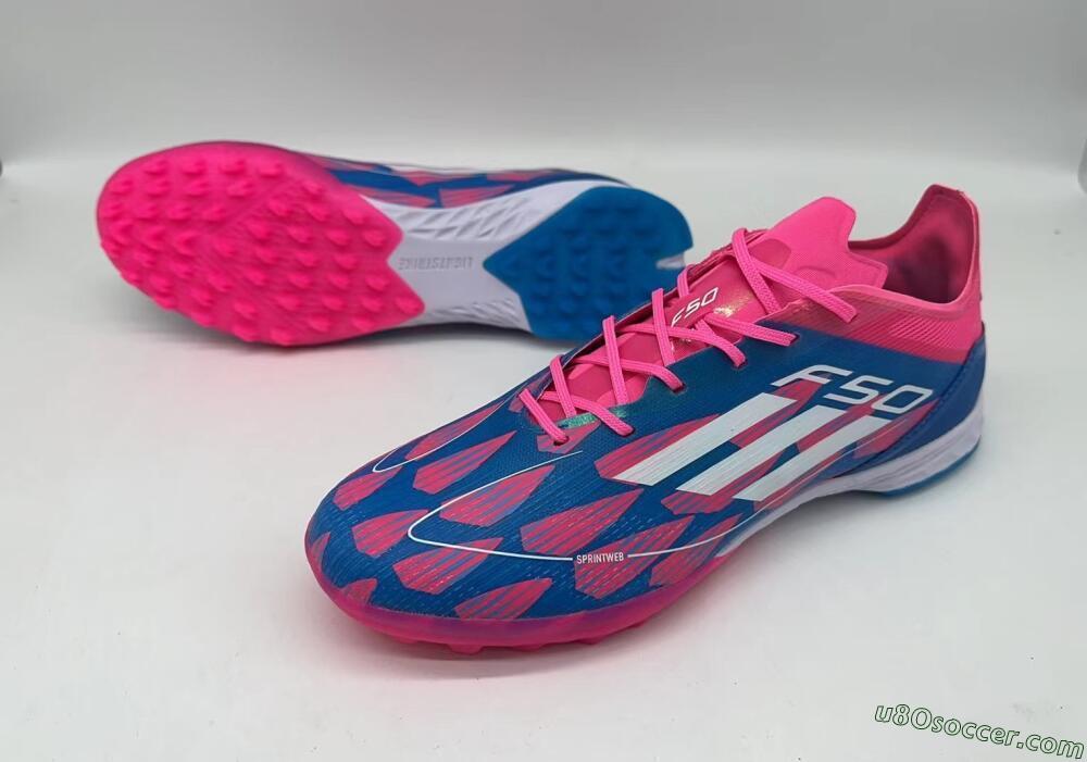 Adidas F50 Elite TF Artificial Turf Soccer Shoes - Blue/Pink/White