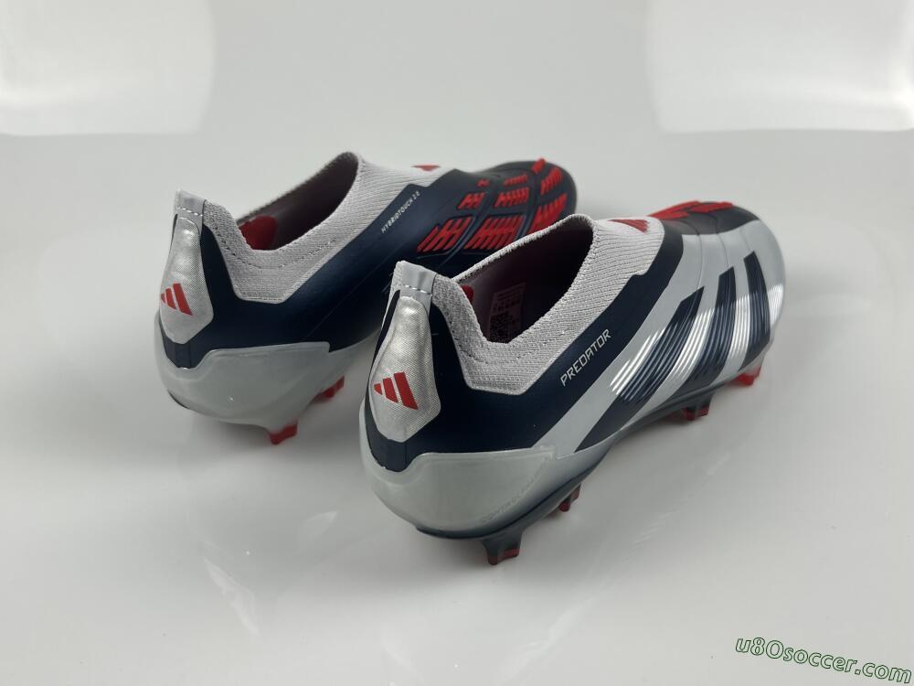 Adidas Predator Accuracy+ Laceless FG Firm Ground Soccer Cleats - Silver/Blue/Red