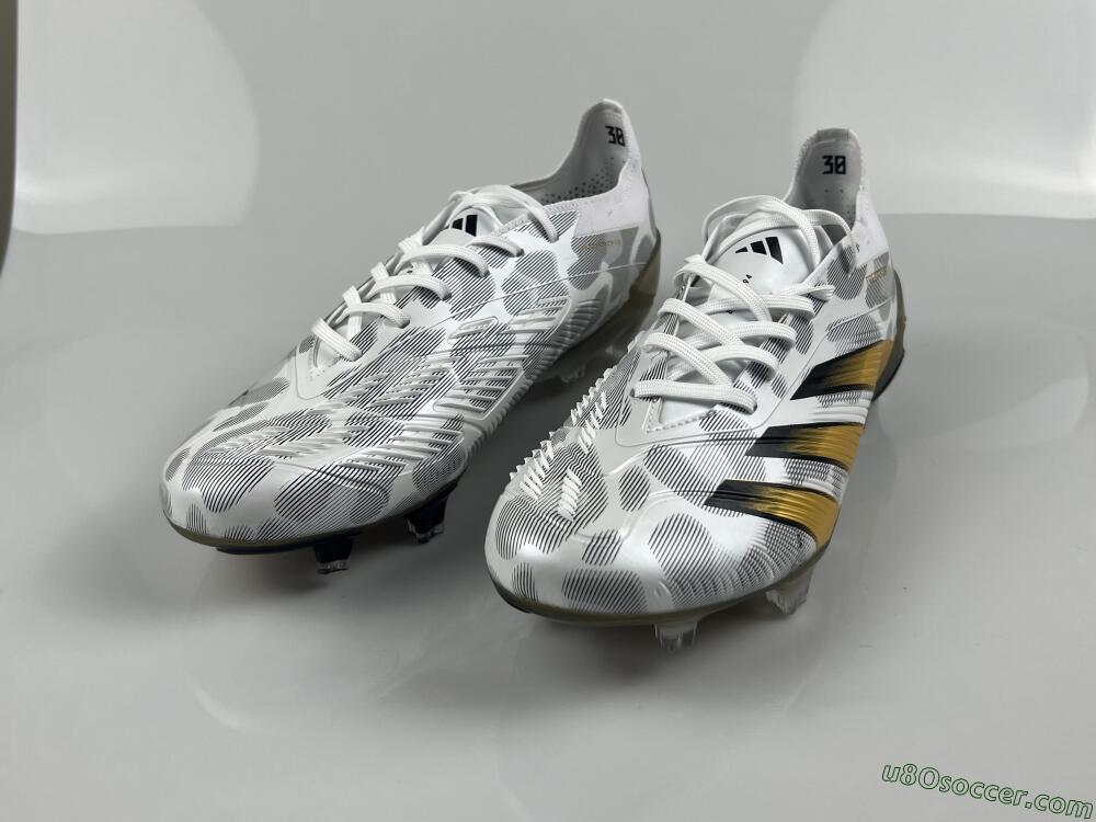 Adidas Predator Elite FG Firm Ground Soccer Cleats - White/Grey/Gold