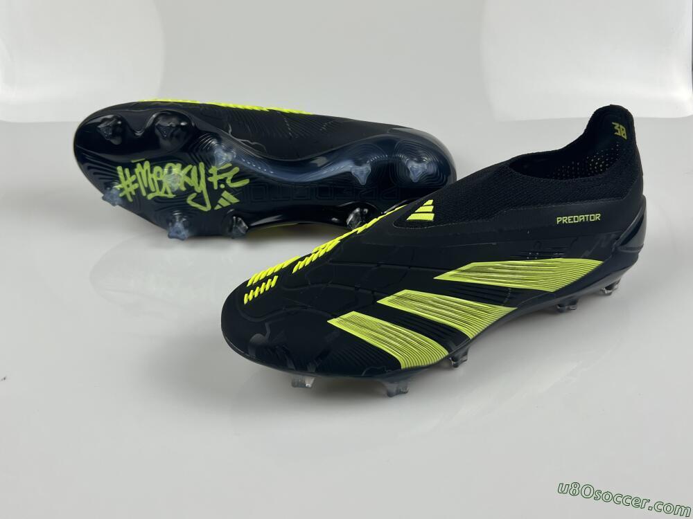 Adidas Predator Accuracy+ FG Firm Ground Soccer Cleats - Black/Yellow/Blue