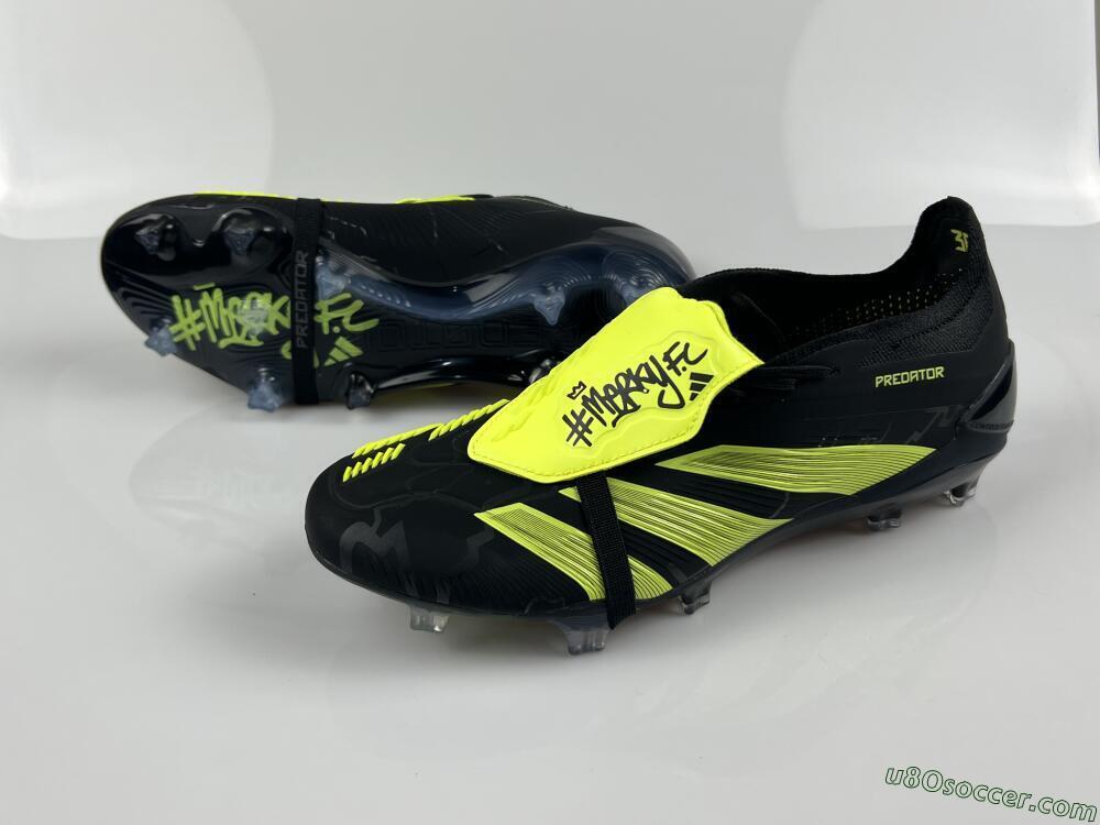 Adidas Predator Elite Foldover Tongue FG Firm Ground Soccer Cleats - Black/Yellow/Blue