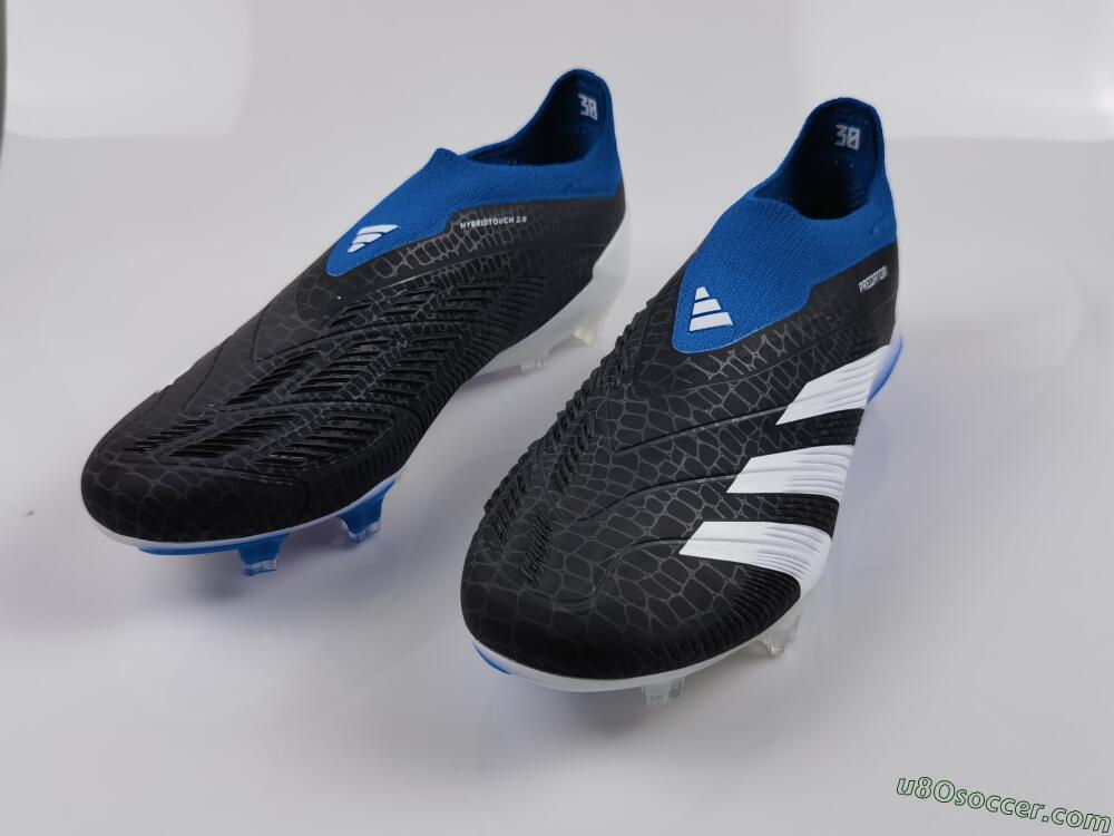 Adidas Predator Accuracy+ Laceless FG Firm Ground Soccer Cleats - Black/White/Blue