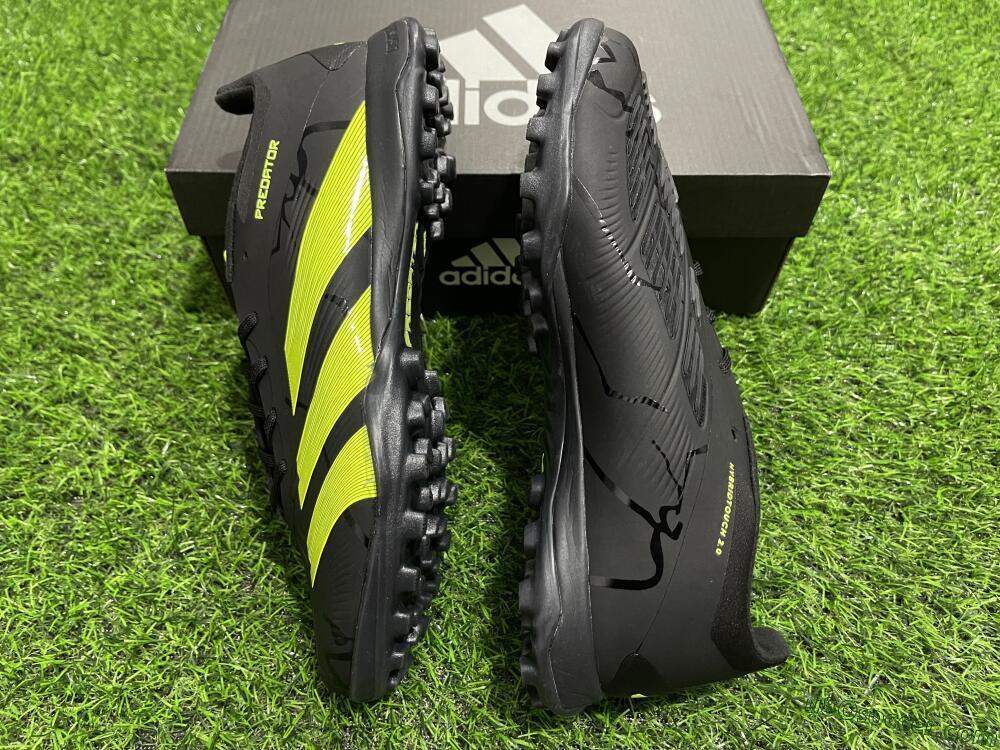 Adidas Predator 24 Elite TF Artificial Turf Soccer Shoes - Black/Yellow/Grey