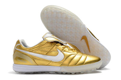 Nike Tiempo Legend 7 Elite R10 TF Artificial Turf Soccer Shoes - Gold/White
