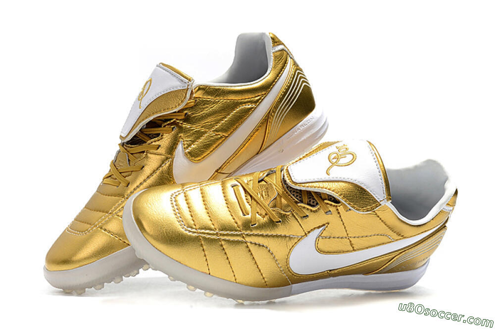 Nike Tiempo Legend 7 Elite R10 TF Artificial Turf Soccer Shoes - Gold/White 6