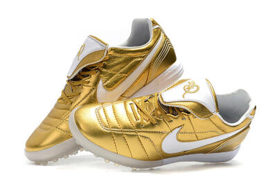 Nike Tiempo Legend 7 Elite R10 TF Artificial Turf Soccer Shoes - Gold/White