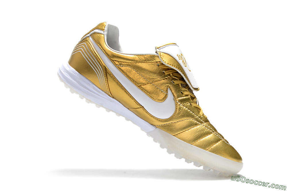 Nike Tiempo Legend 7 Elite R10 TF Artificial Turf Soccer Shoes - Gold/White 7