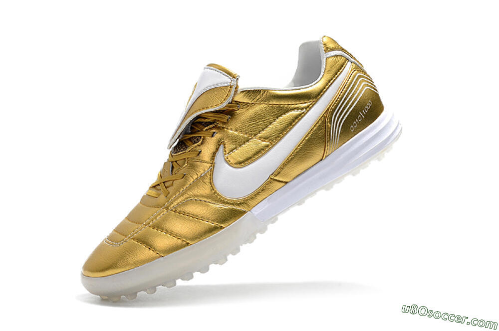 Nike Tiempo Legend 7 Elite R10 TF Artificial Turf Soccer Shoes - Gold/White 8