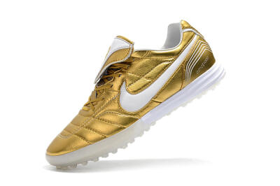 Nike Tiempo Legend 7 Elite R10 TF Artificial Turf Soccer Shoes - Gold/White