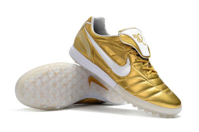 Nike Tiempo Legend 7 Elite R10 TF Artificial Turf Soccer Shoes - Gold/White