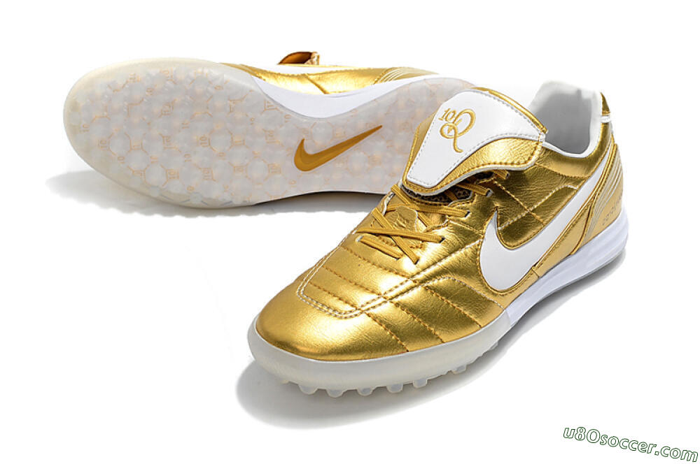 Nike Tiempo Legend 7 Elite R10 TF Artificial Turf Soccer Shoes - Gold/White 3