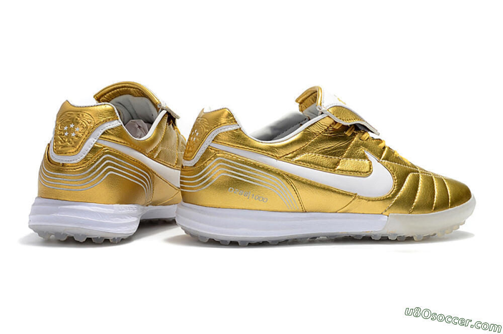 Nike Tiempo Legend 7 Elite R10 TF Artificial Turf Soccer Shoes - Gold/White 9