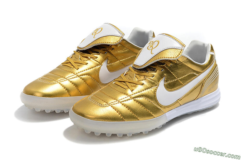 Nike Tiempo Legend 7 Elite R10 TF Artificial Turf Soccer Shoes - Gold/White 5