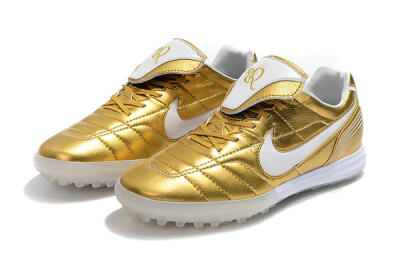 Nike Tiempo Legend 7 Elite R10 TF Artificial Turf Soccer Shoes - Gold/White