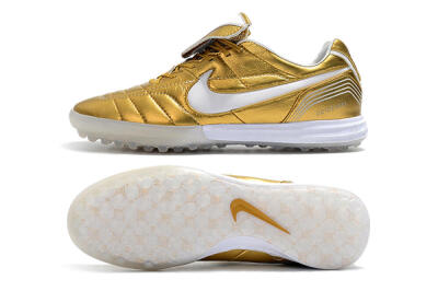 Nike Tiempo Legend 7 Elite R10 TF Artificial Turf Soccer Shoes - Gold/White
