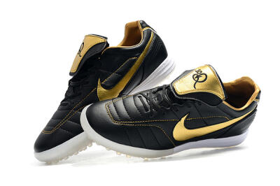 Nike Tiempo Legend 7 Elite R10 TF Artificial Turf Soccer Shoes - Black/Gold/White