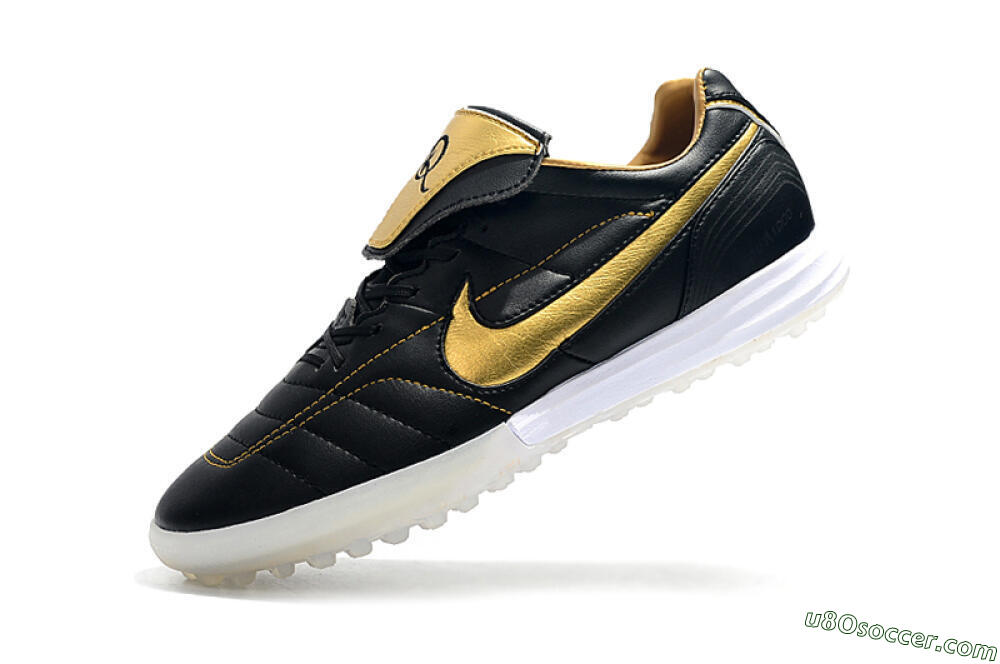Nike Tiempo Legend 7 Elite R10 TF Artificial Turf Soccer Shoes - Black/Gold/White 8