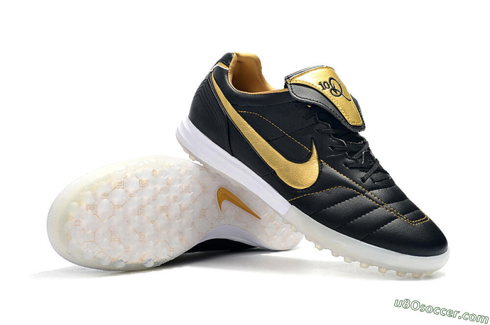 Nike Tiempo Legend 7 Elite R10 TF Artificial Turf Soccer Shoes - Black/Gold/White 4