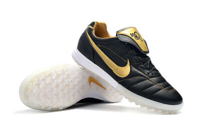 Nike Tiempo Legend 7 Elite R10 TF Artificial Turf Soccer Shoes - Black/Gold/White