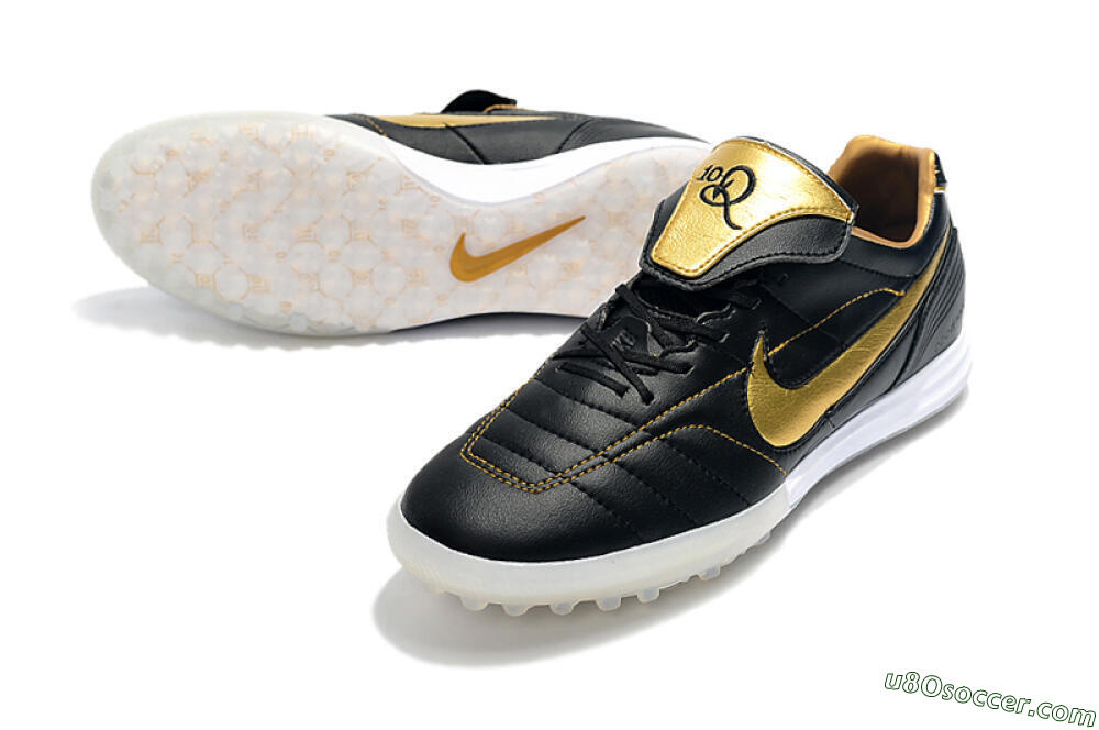 Nike Tiempo Legend 7 Elite R10 TF Artificial Turf Soccer Shoes - Black/Gold/White 3