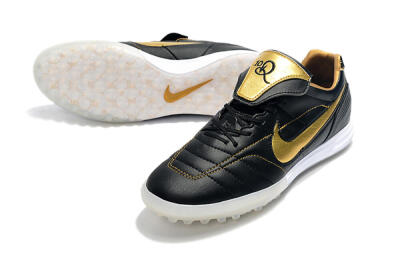 Nike Tiempo Legend 7 Elite R10 TF Artificial Turf Soccer Shoes - Black/Gold/White
