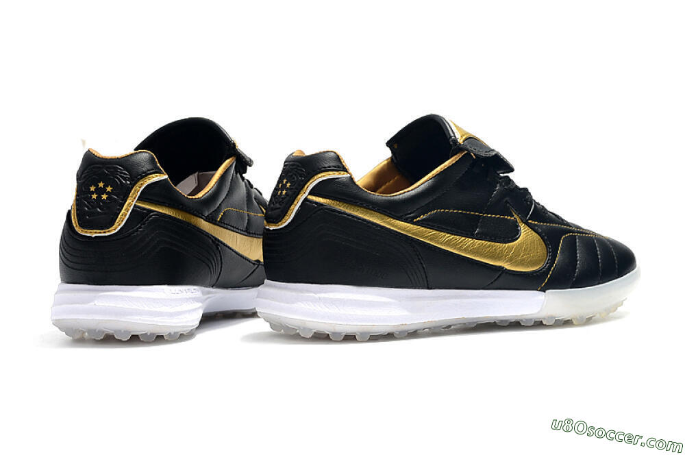 Nike Tiempo Legend 7 Elite R10 TF Artificial Turf Soccer Shoes - Black/Gold/White 9