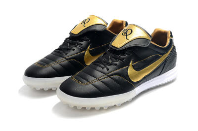 Nike Tiempo Legend 7 Elite R10 TF Artificial Turf Soccer Shoes - Black/Gold/White