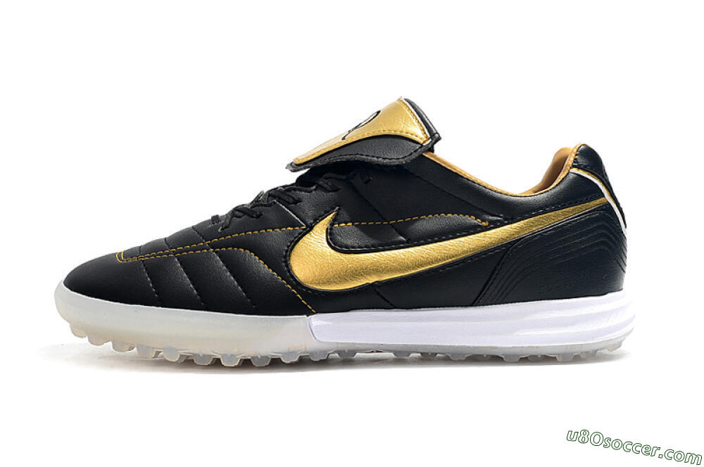 Nike Tiempo Legend 7 Elite R10 TF Artificial Turf Soccer Shoes - Black/Gold/White 2