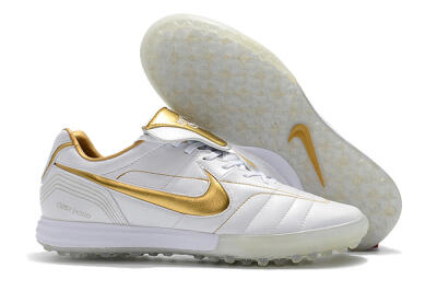 Nike Tiempo Legend 7 Elite R10 TF Artificial Turf Soccer Shoes - White/Gold