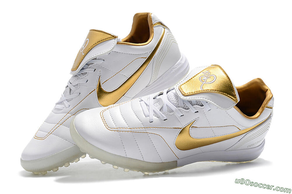 Nike Tiempo Legend 7 Elite R10 TF Artificial Turf Soccer Shoes - White/Gold 6