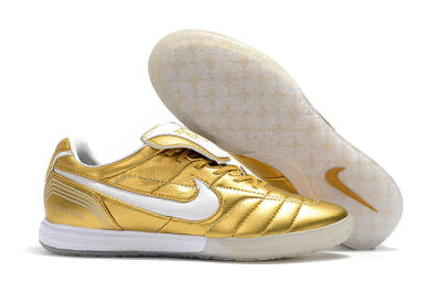 Nike Tiempo Legend 7 Elite R10 IC Indoor & Futsal Soccer Shoes - Gold/White