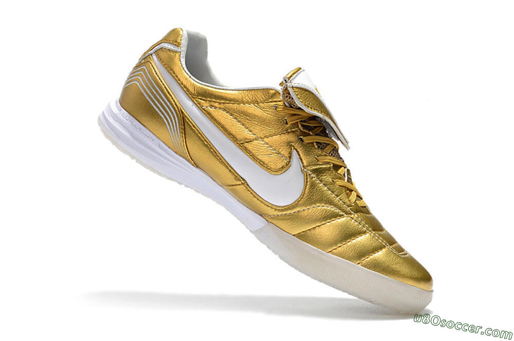 Nike Tiempo Legend 7 Elite R10 IC Indoor & Futsal Soccer Shoes - Gold/White 7