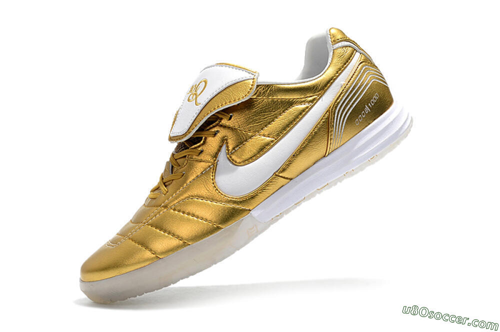Nike Tiempo Legend 7 Elite R10 IC Indoor & Futsal Soccer Shoes - Gold/White 8