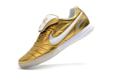 Nike Tiempo Legend 7 Elite R10 IC Indoor & Futsal Soccer Shoes - Gold/White