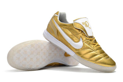 Nike Tiempo Legend 7 Elite R10 IC Indoor & Futsal Soccer Shoes - Gold/White