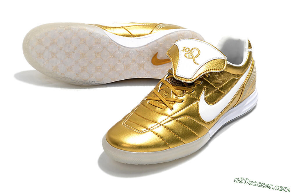Nike Tiempo Legend 7 Elite R10 IC Indoor & Futsal Soccer Shoes - Gold/White 3