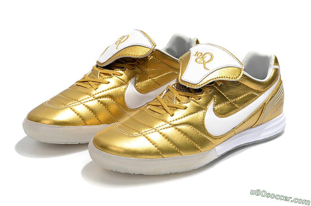 Nike Tiempo Legend 7 Elite R10 IC Indoor & Futsal Soccer Shoes - Gold/White 5