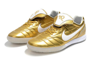 Nike Tiempo Legend 7 Elite R10 IC Indoor & Futsal Soccer Shoes - Gold/White