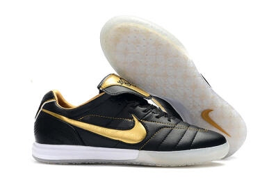Nike Tiempo Legend 7 Elite R10 IC Indoor & Futsal Soccer Shoes - Black/Gold/White