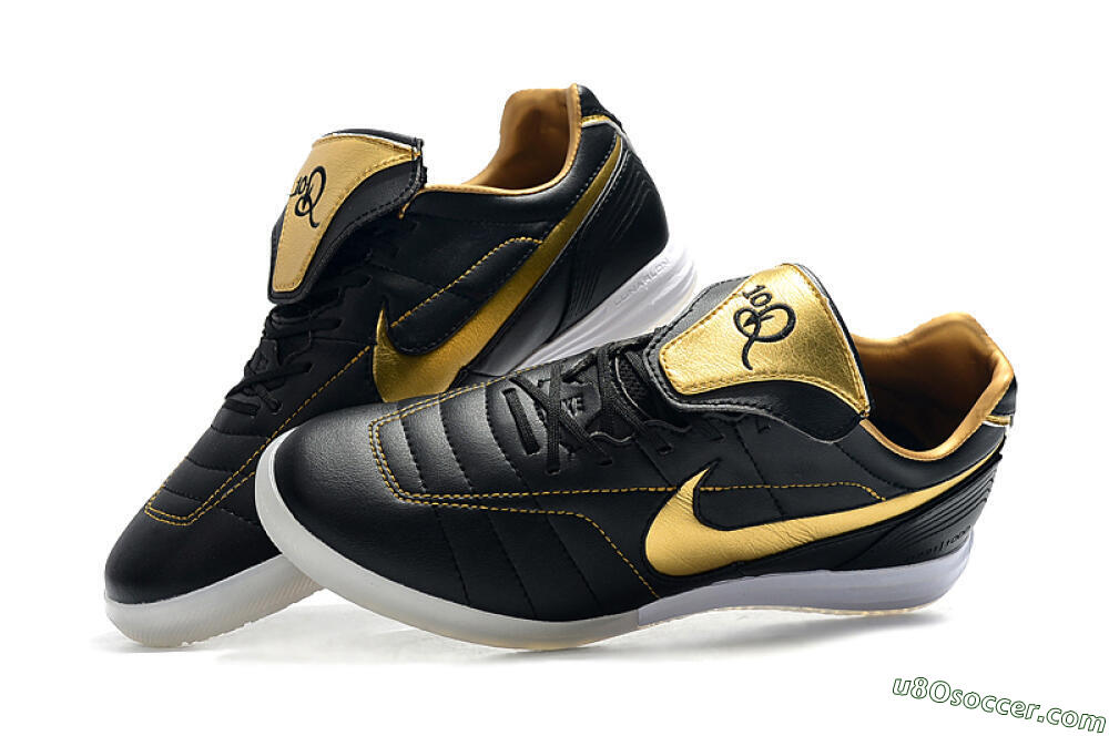 Nike Tiempo Legend 7 Elite R10 IC Indoor & Futsal Soccer Shoes - Black/Gold/White 6