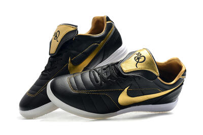 Nike Tiempo Legend 7 Elite R10 IC Indoor & Futsal Soccer Shoes - Black/Gold/White