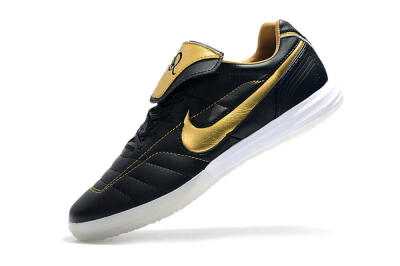 Nike Tiempo Legend 7 Elite R10 IC Indoor & Futsal Soccer Shoes - Black/Gold/White