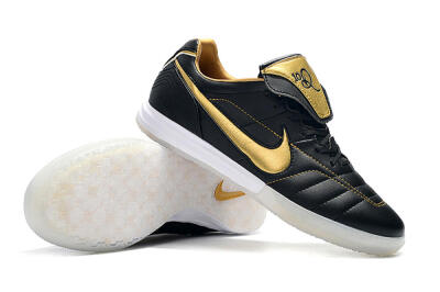 Nike Tiempo Legend 7 Elite R10 IC Indoor & Futsal Soccer Shoes - Black/Gold/White