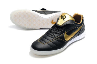 Nike Tiempo Legend 7 Elite R10 IC Indoor & Futsal Soccer Shoes - Black/Gold/White